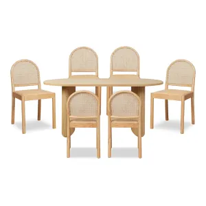 Amara Table and Mateo Seven Piece Set Mocka