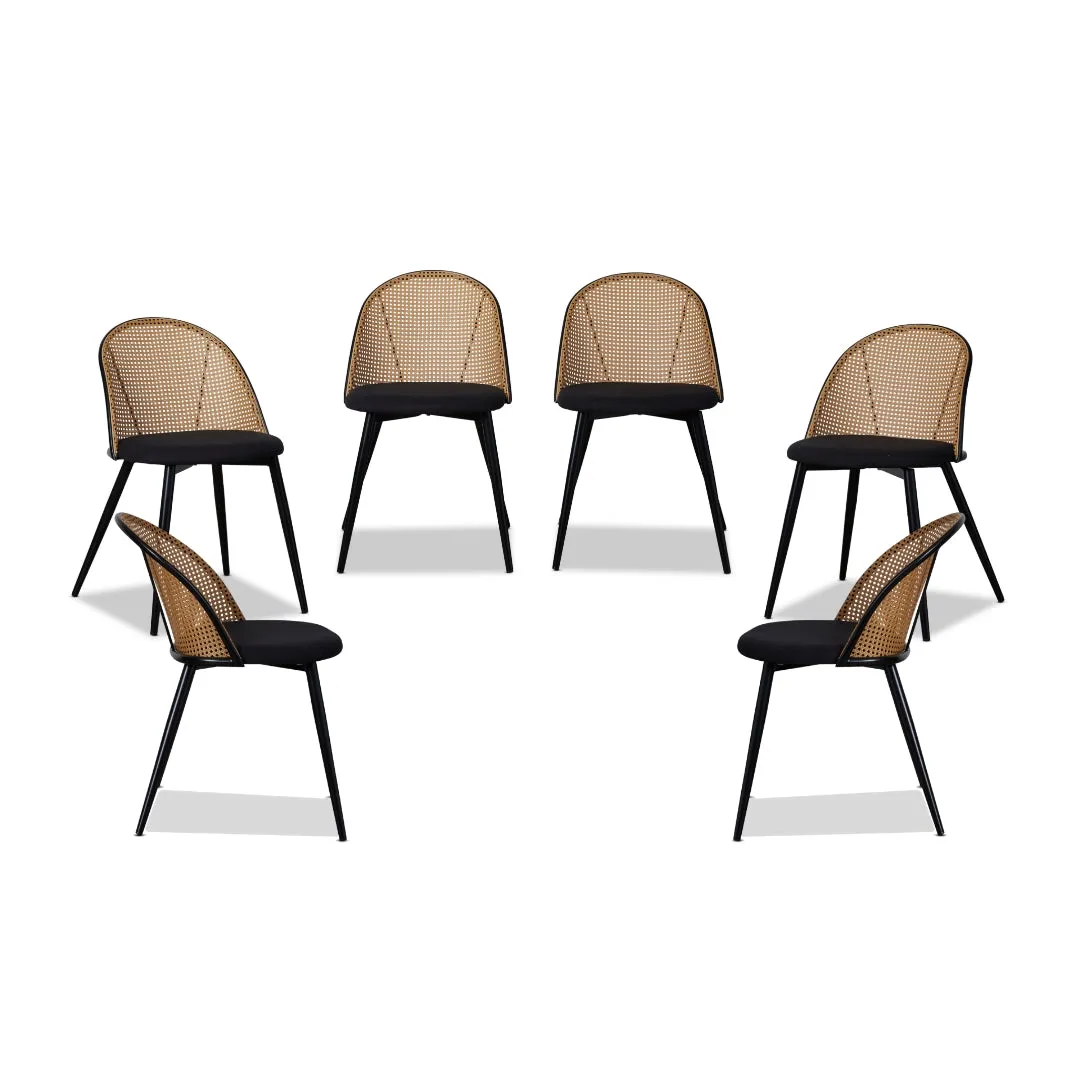 Avila Dining Chair - Black Set of Six Bundle Mocka