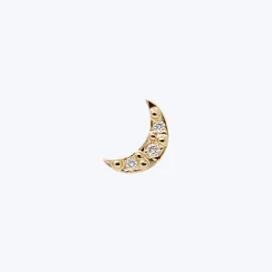 Aztec Crescent Moon Diamond Single Stud