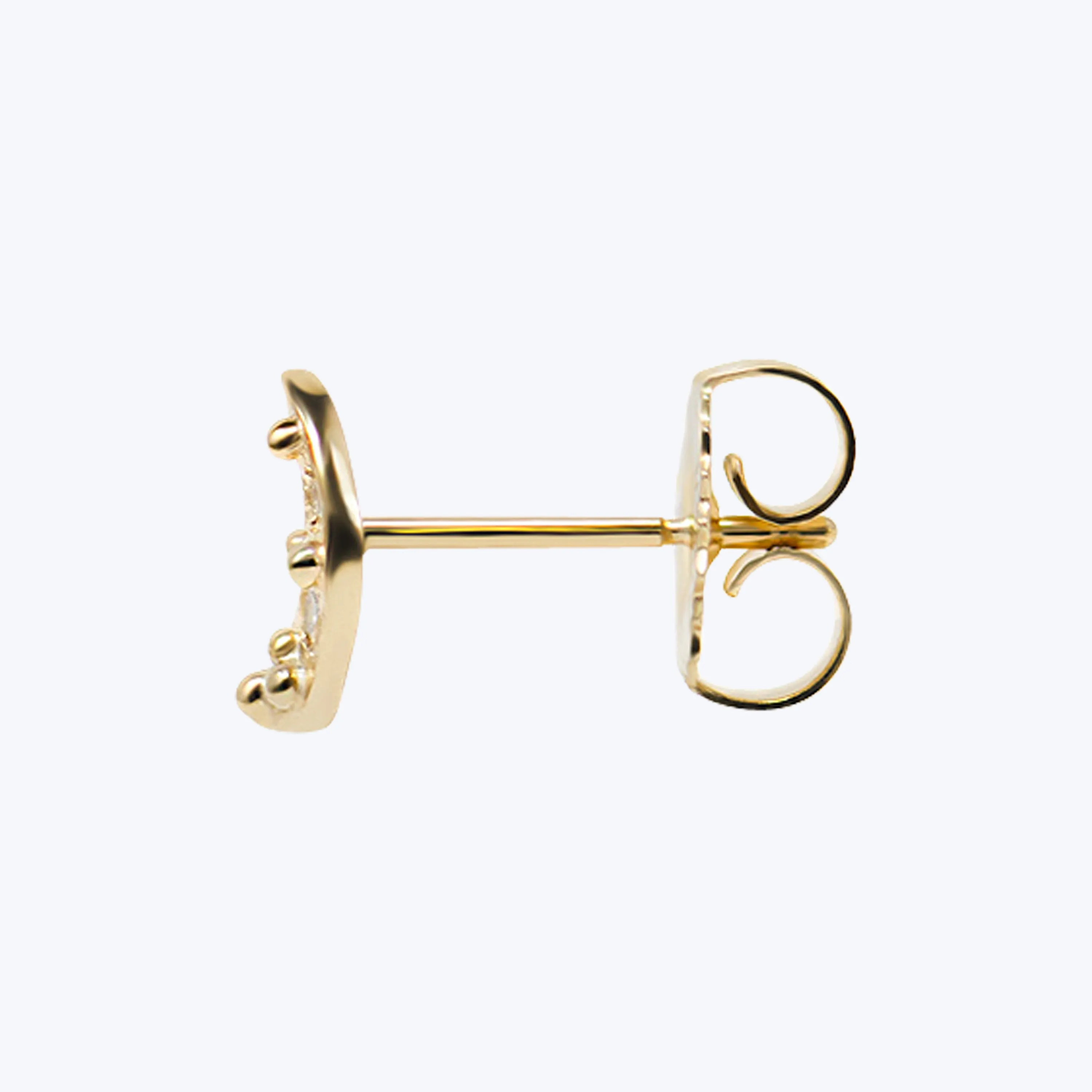 Aztec Crescent Moon Diamond Single Stud