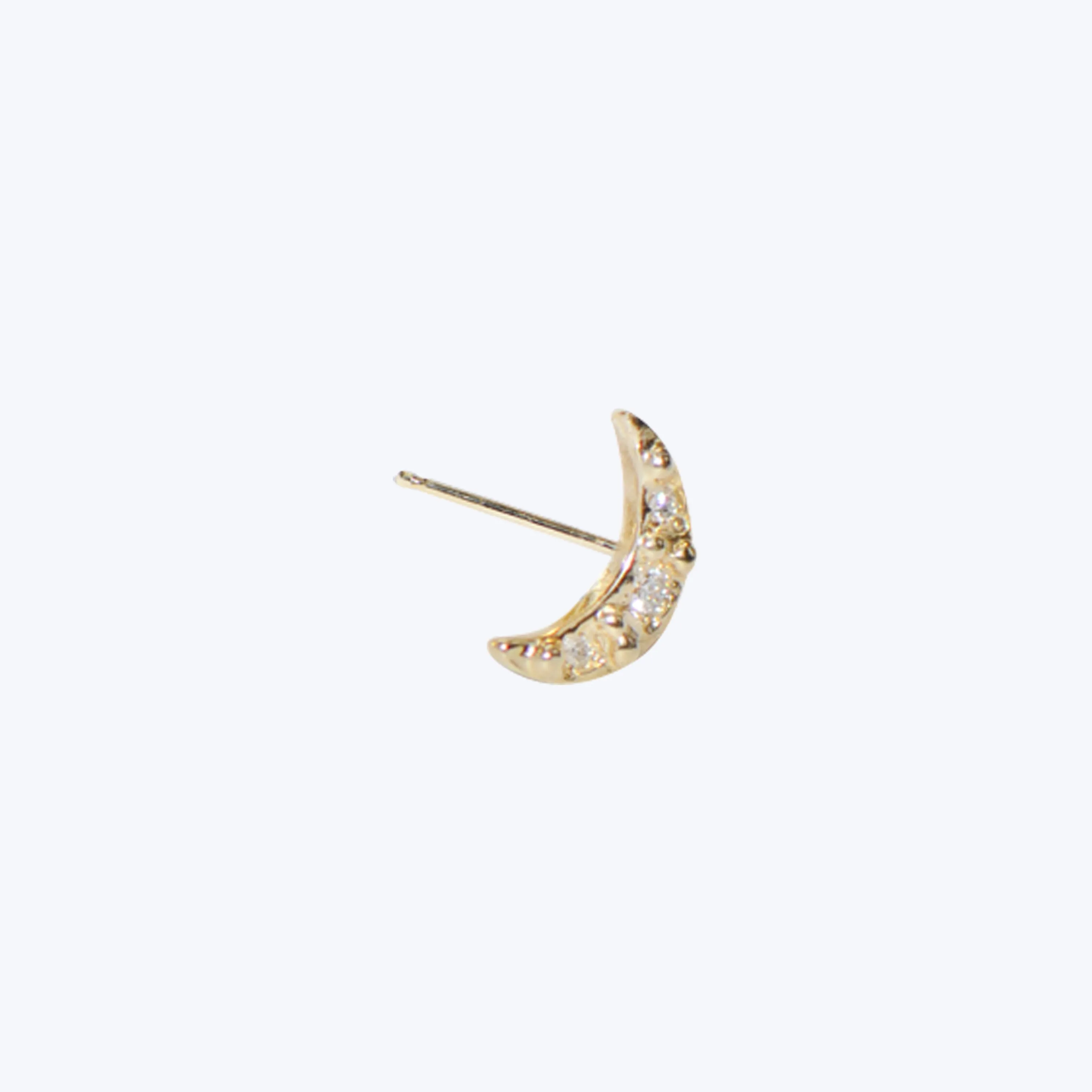Aztec Crescent Moon Diamond Single Stud