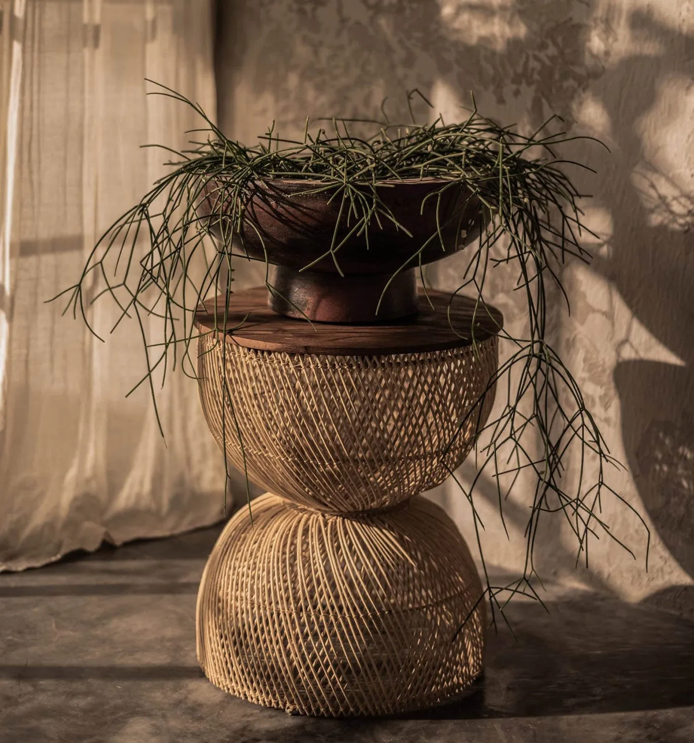 Bayan Wave Side Table - Natural