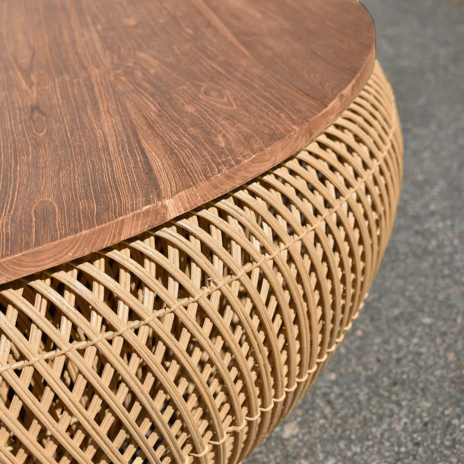 Bayan Wave Side Table - Natural