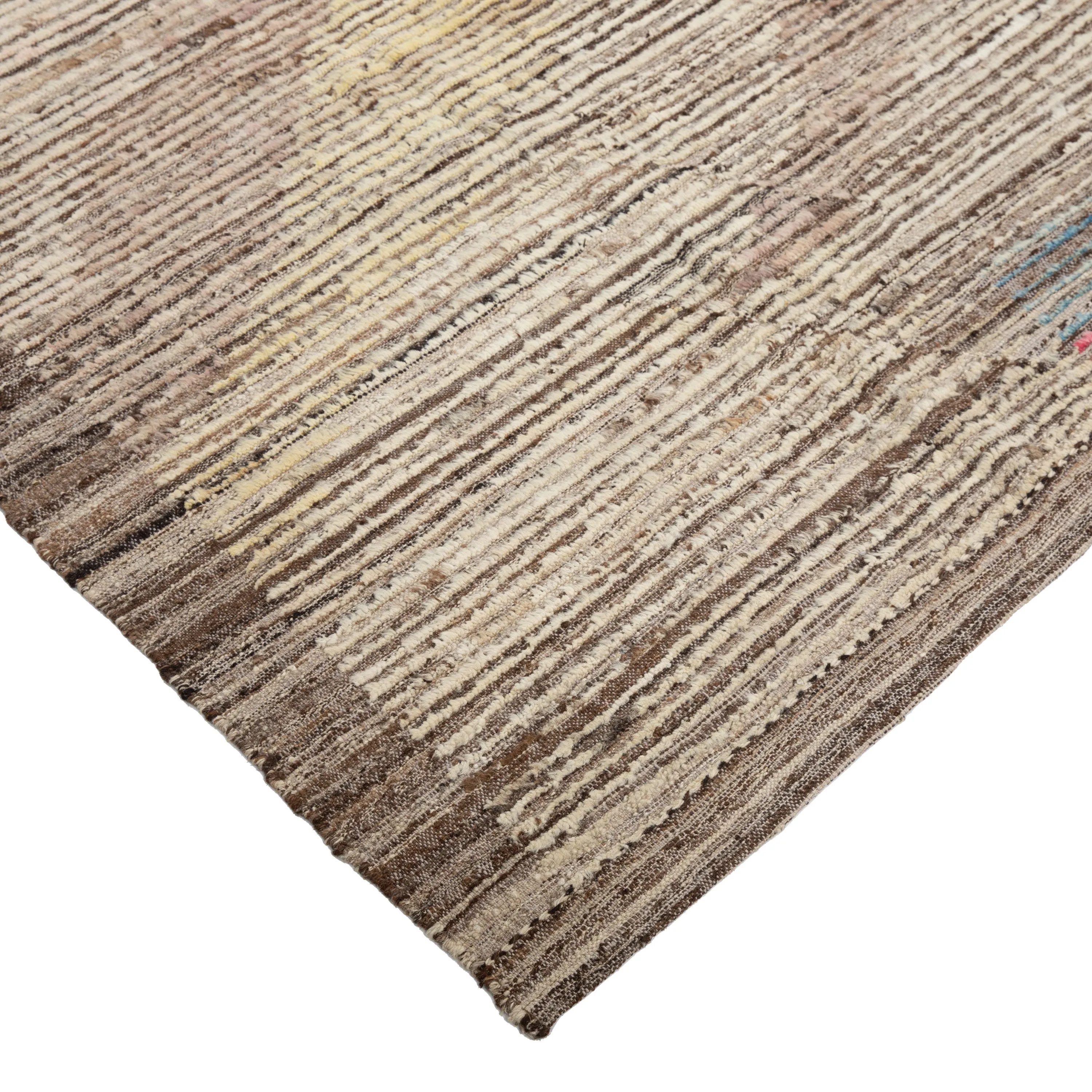 Brown Zameen Transitional Wool Rug - 9'5" x 10'11"