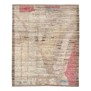 Brown Zameen Transitional Wool Rug - 9'5" x 10'11"