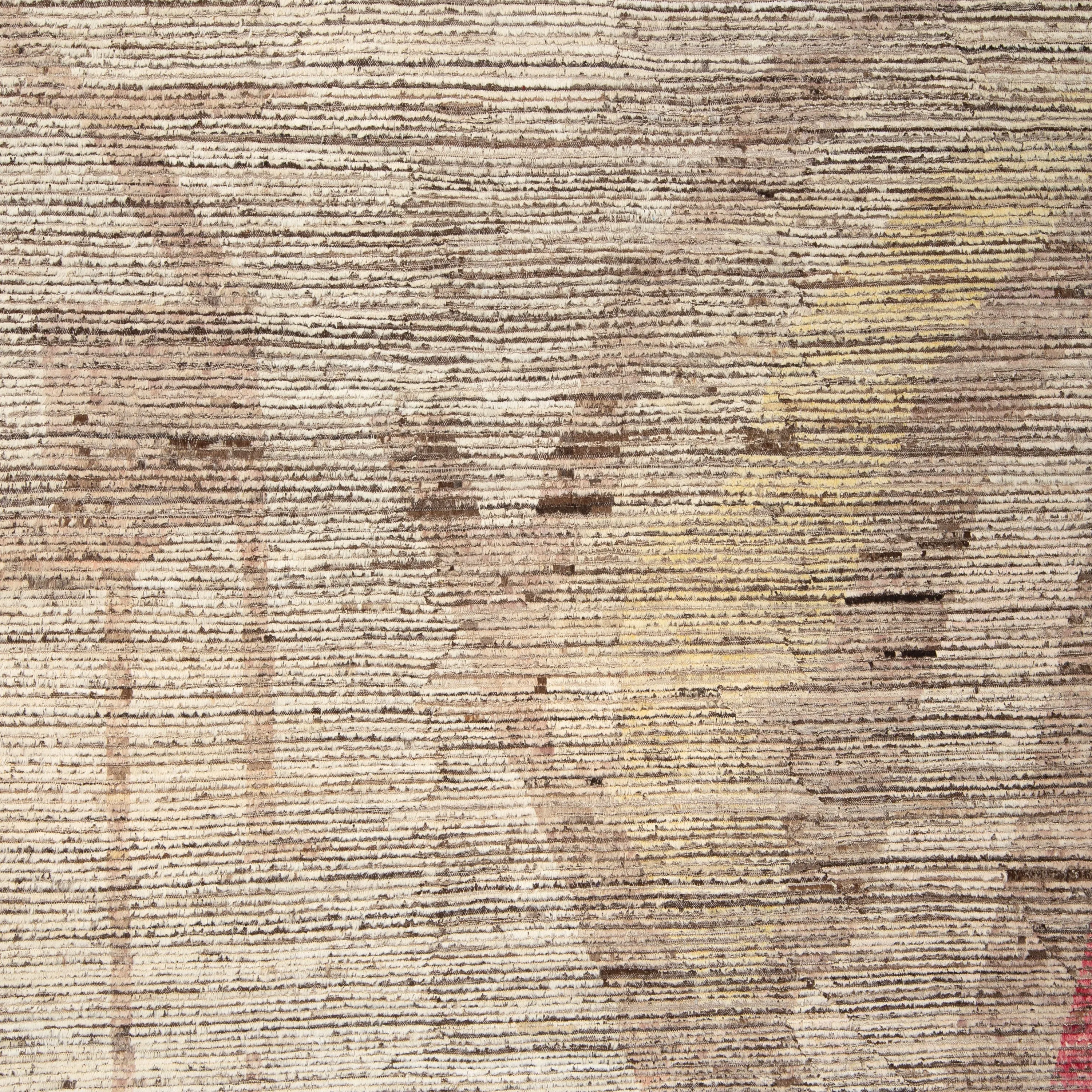 Brown Zameen Transitional Wool Rug - 9'5" x 10'11"