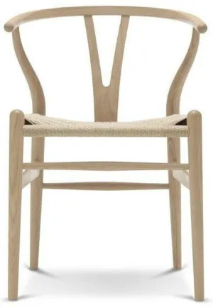 Carl Hansen Ch24 Wishbone Chair Black Paper Cord, White Oiled Oak
