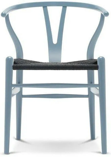 Carl Hansen Ch24 Y Chair Chair Black Paper Cord, Beech/Steel Blue