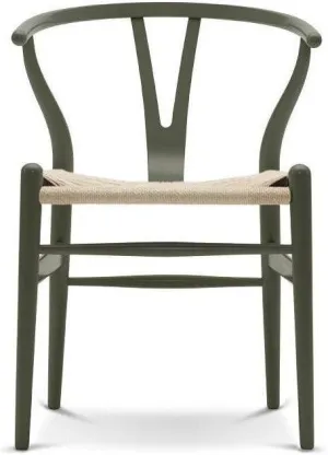 Carl Hansen Ch24 Y Chair Chair Natural Paper Cord, Beech/Olive Green