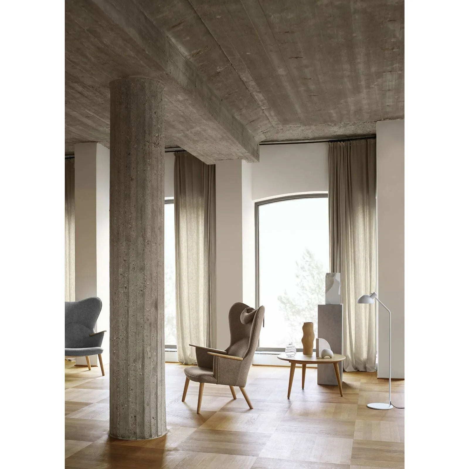 Carl Hansen Ch78 Mama Bear Lounge Chair, Oak Oiled/Brown Fiord 0271