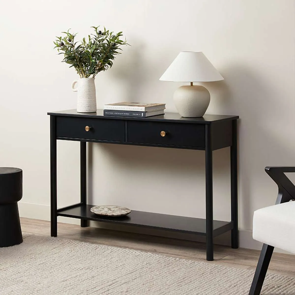 Delaney Console Table - Black Mocka