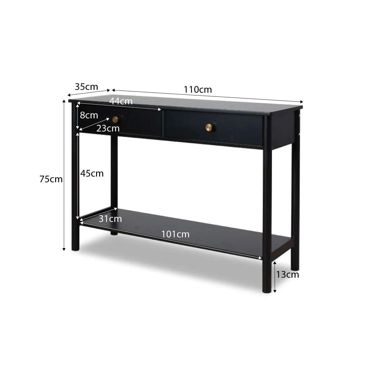 Delaney Console Table - Black Mocka