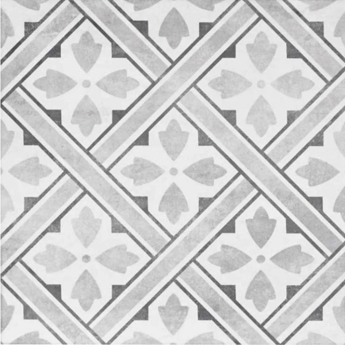 Durham Grey Patterned Porcelain Tile 45x45 cm Matt