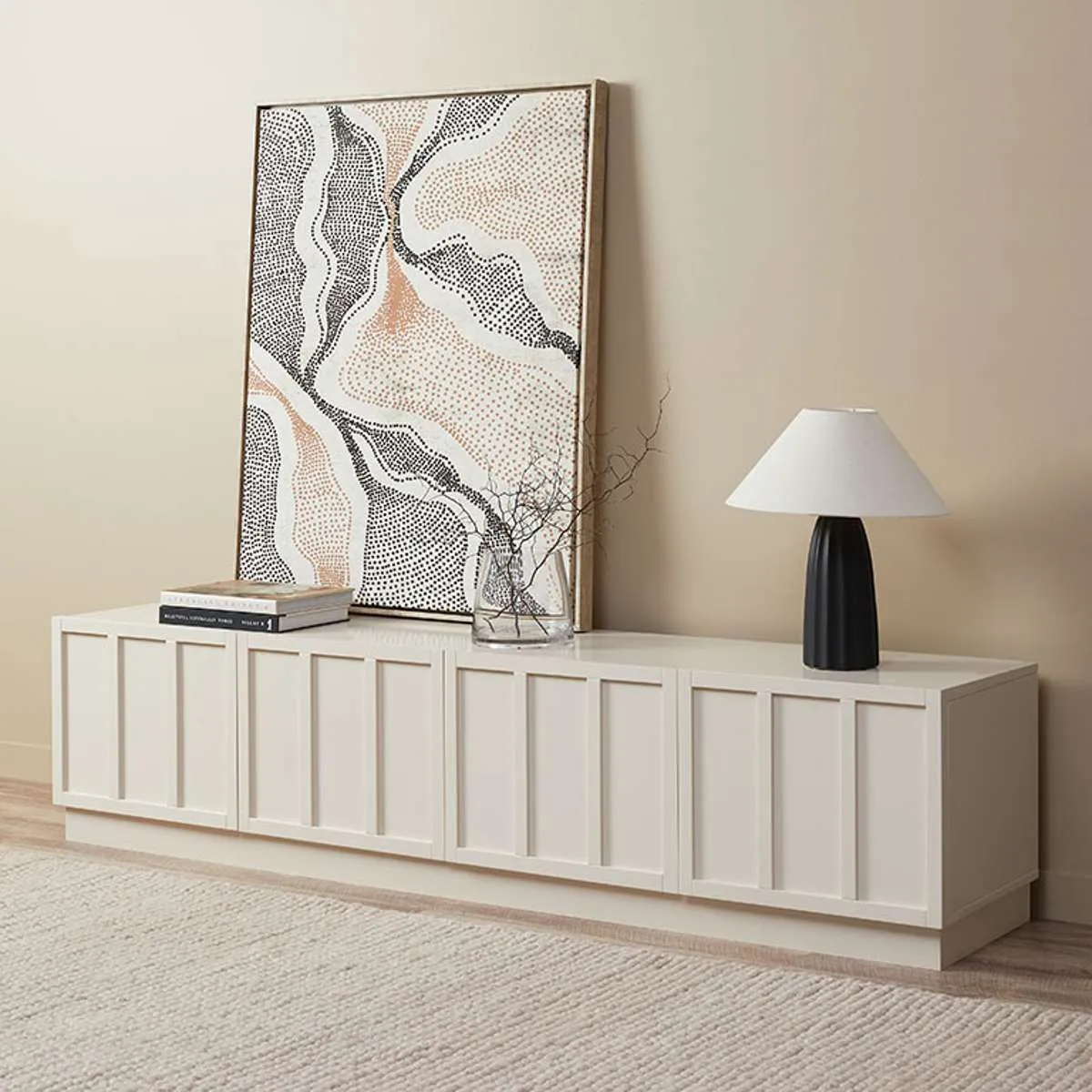 Emery Panel Entertainment Unit - Beige Mocka