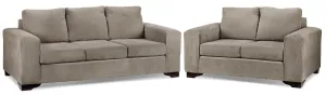 Fava Sofa and Loveseat Set - Pewter