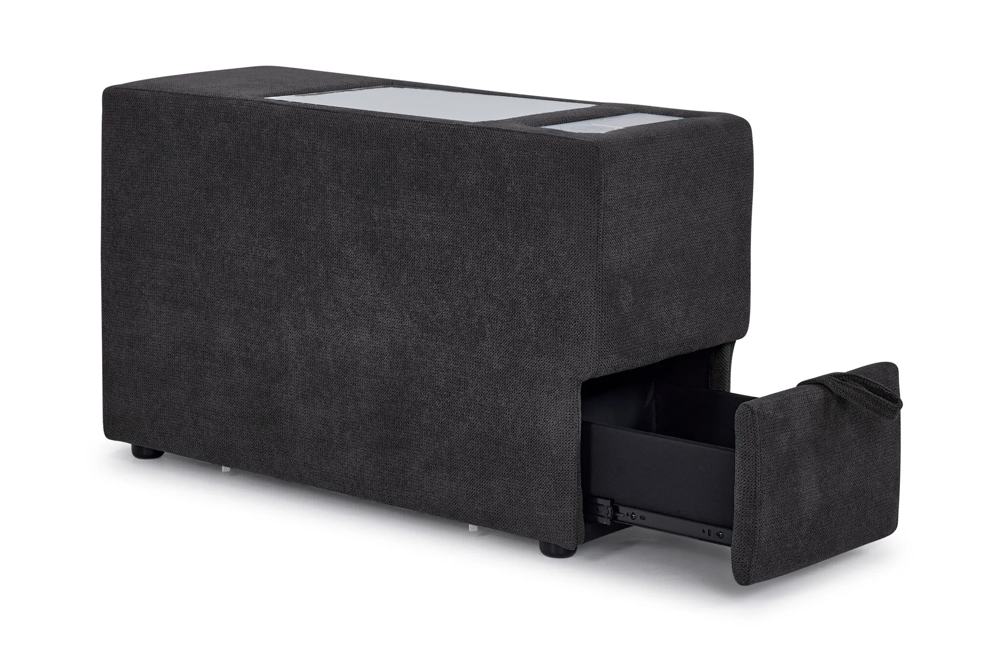 Feeling Connected - Connex 6-Piece Modular Sectional with Drawer Console - Dark Grey