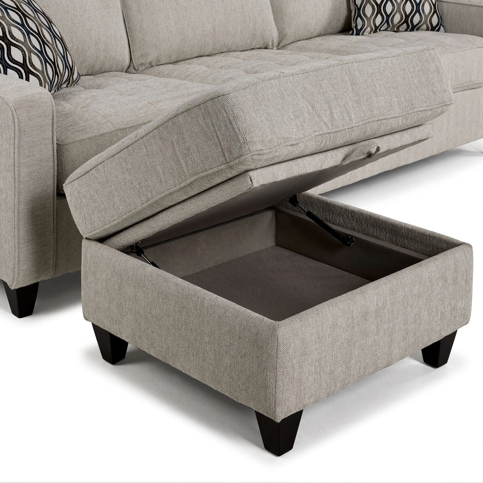 Flipp-it Sofa with Reversible Chaise/Ottoman - Platinum