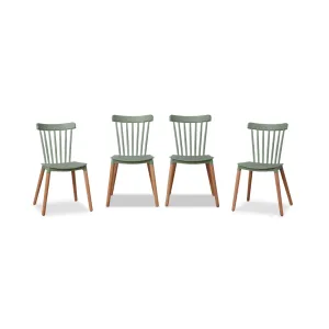 Frida Dining Chair - Sage Green Set of Four Bundle Mocka