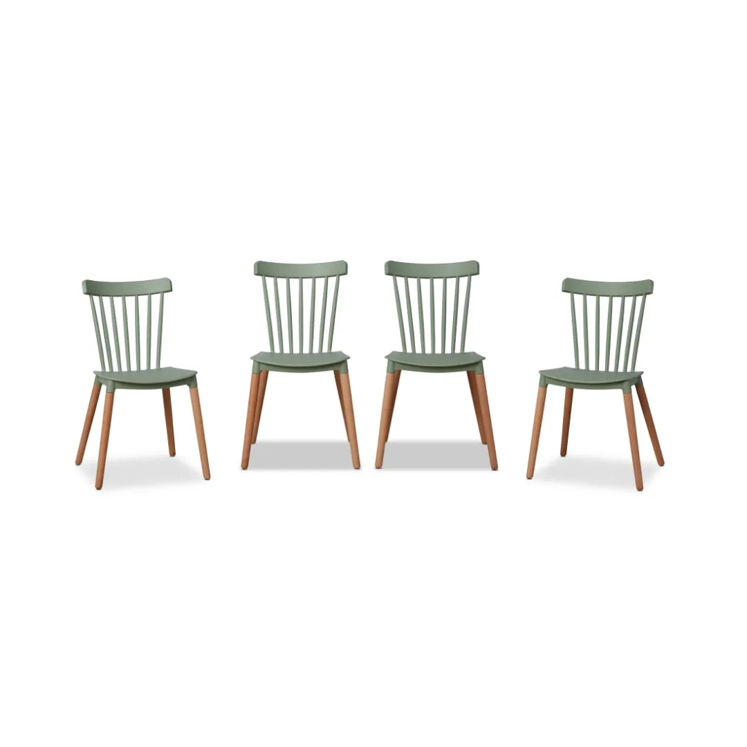 Frida Dining Chair - Sage Green Set of Four Bundle Mocka