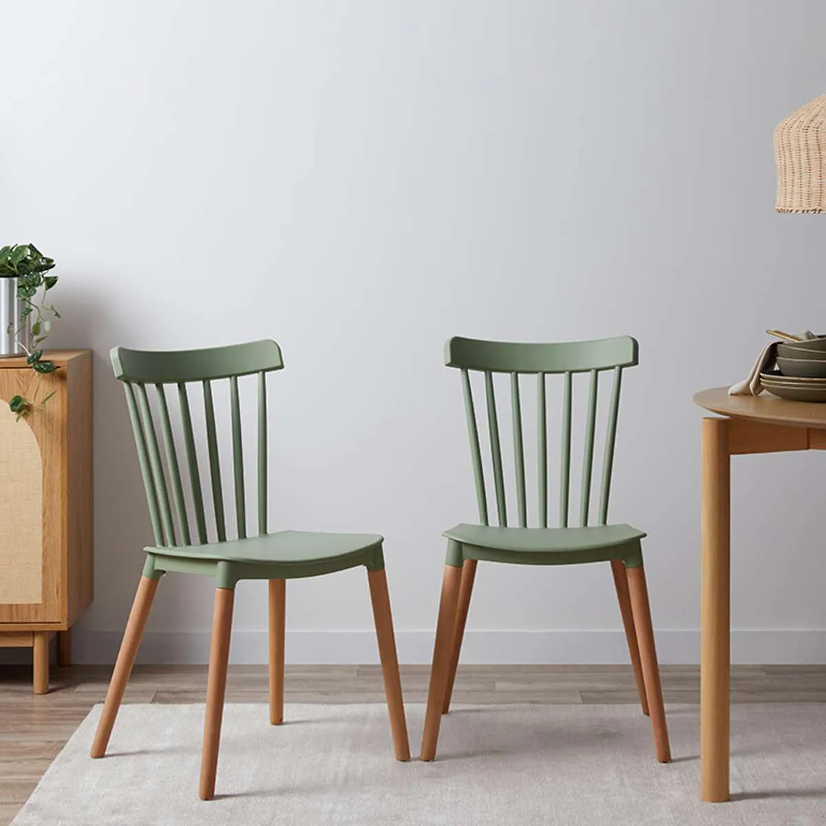 Frida Dining Chair - Sage Green Set of Four Bundle Mocka