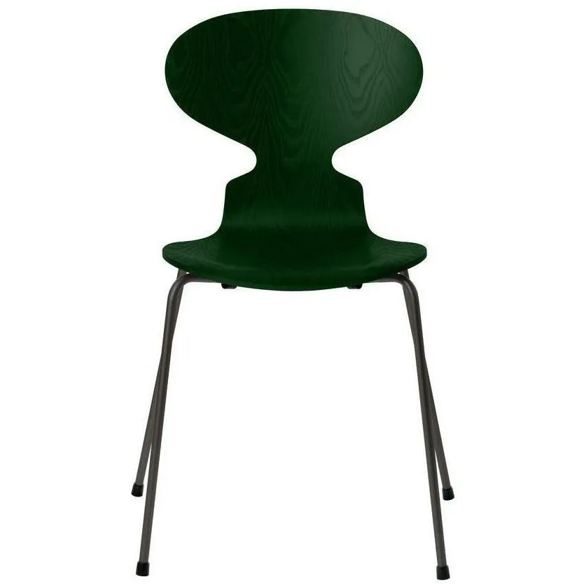 Fritz Hansen Ant™ Chair Dyed Ash Evergreen Bowl, Warm Graphite Base