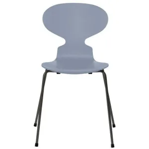Fritz Hansen Ant™ Chair Lacquered Lavender Blue Bowl, Warm Graphite Base