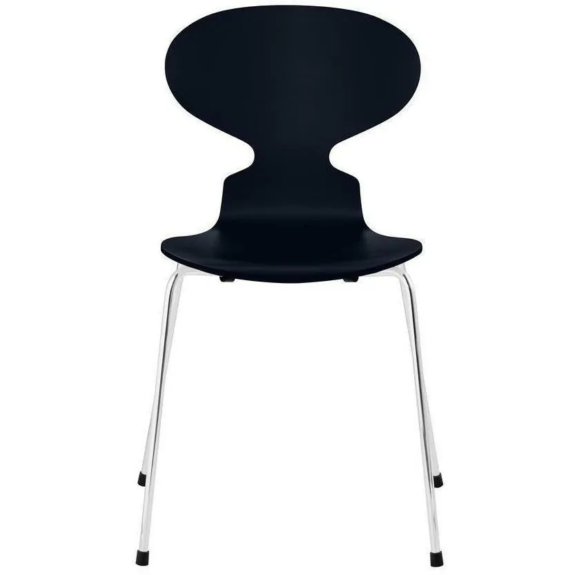 Fritz Hansen Ant™ Chair Lacquered Midnight Blue Shell, Chrome Plated Steel Base