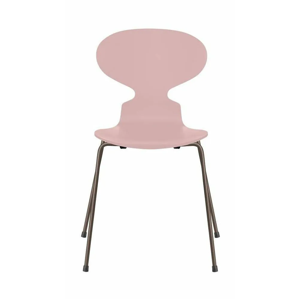 Fritz Hansen Ant™ Chair Lacquered Pale Rose Bowl, Brown Bronze Base