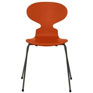 Fritz Hansen Ant™ Chair Lacquered Paradise Orange Bowl, Warm Graphite Base