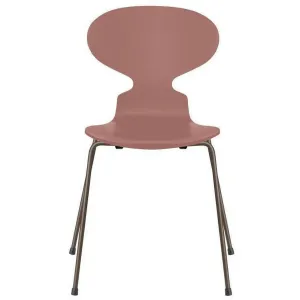 Fritz Hansen Ant™ Chair Lacquered Wild Rose Bowl, Brown Bronze Base