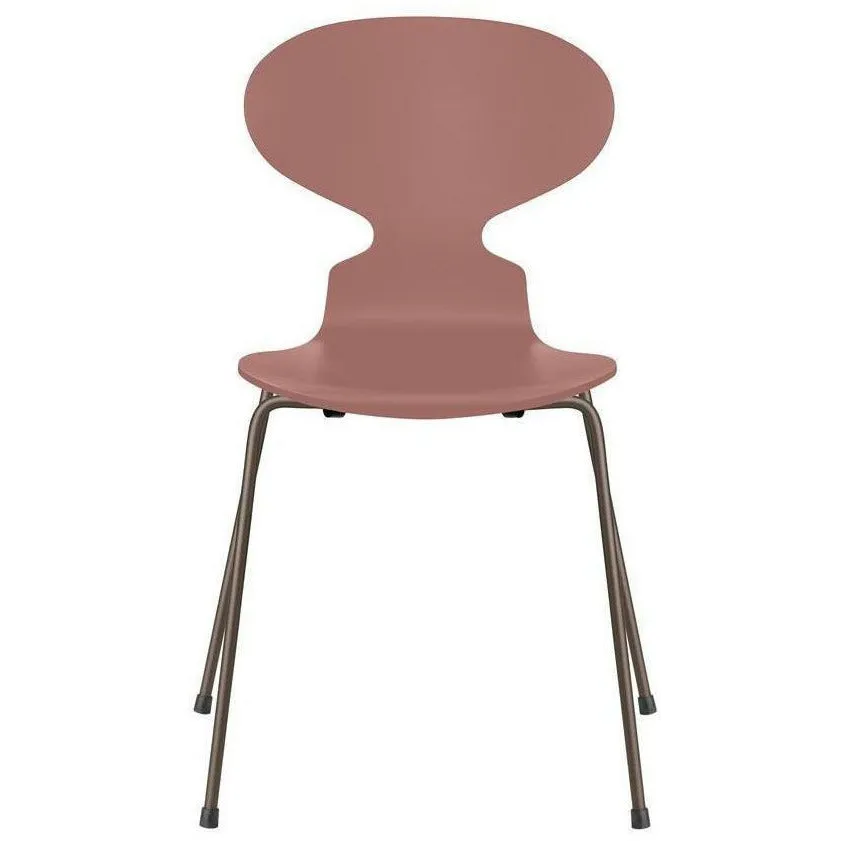 Fritz Hansen Ant™ Chair Lacquered Wild Rose Bowl, Brown Bronze Base