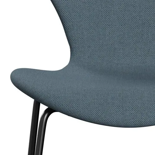 Fritz Hansen Series 7™ Chair Full Upholstery, Black/Re Wool Natural/Light Blue