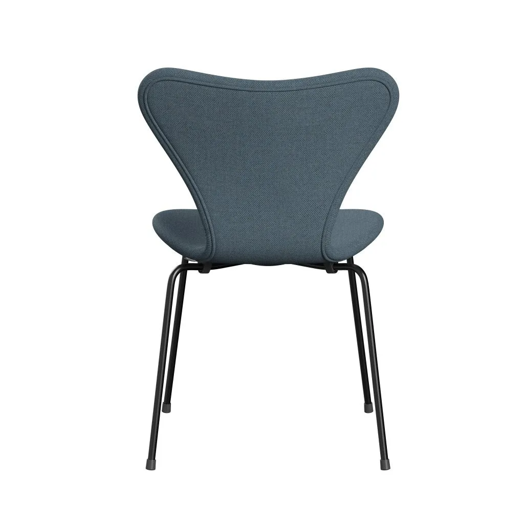 Fritz Hansen Series 7™ Chair Full Upholstery, Black/Re Wool Natural/Light Blue