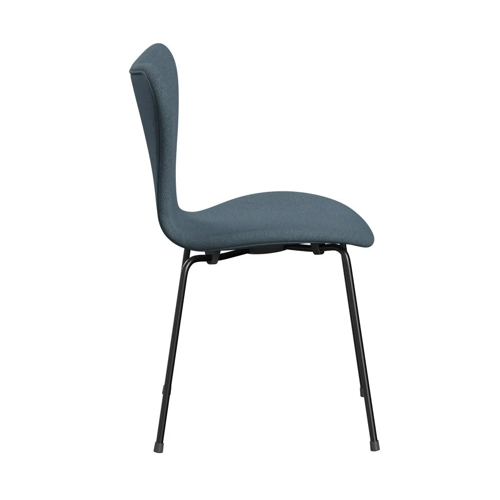 Fritz Hansen Series 7™ Chair Full Upholstery, Black/Re Wool Natural/Light Blue