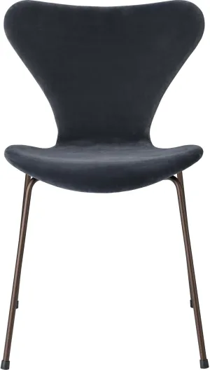 Fritz Hansen Series 7™ Chair Full Upholstery, Brown Bronze/Belfast Velvet Midnight Blue