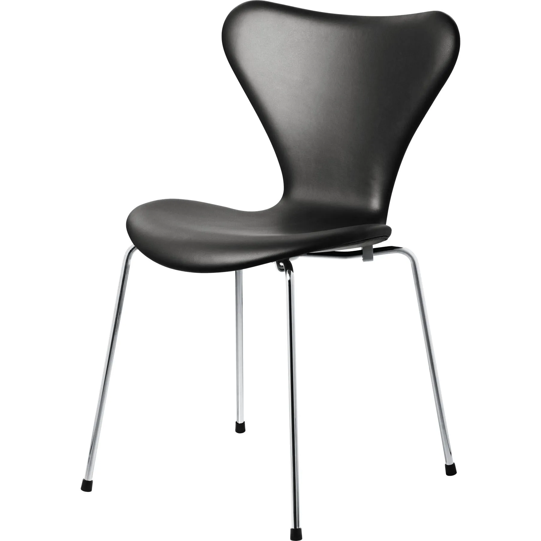 Fritz Hansen Series 7™ Chair Full Upholstery Leather, Soft Black