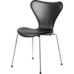 Fritz Hansen Series 7™ Chair Full Upholstery Leather, Soft Black