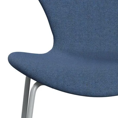 Fritz Hansen Series 7™ Chair Full Upholstery, Silver Grey/Re Wool Blue/Natural