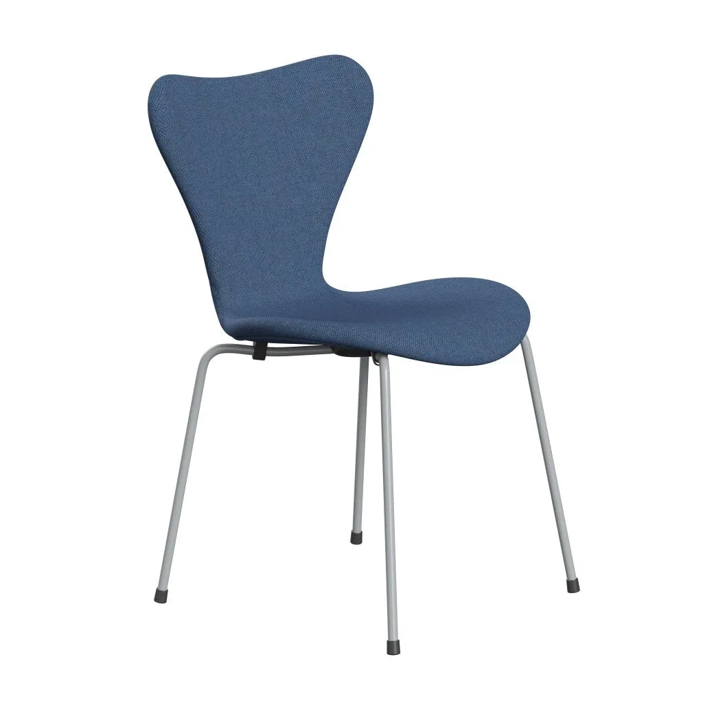 Fritz Hansen Series 7™ Chair Full Upholstery, Silver Grey/Re Wool Blue/Natural