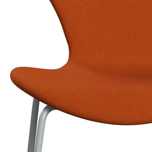 Fritz Hansen Series 7™ Chair Full Upholstery, Silver Grey/Tonus Orange (Ton605)