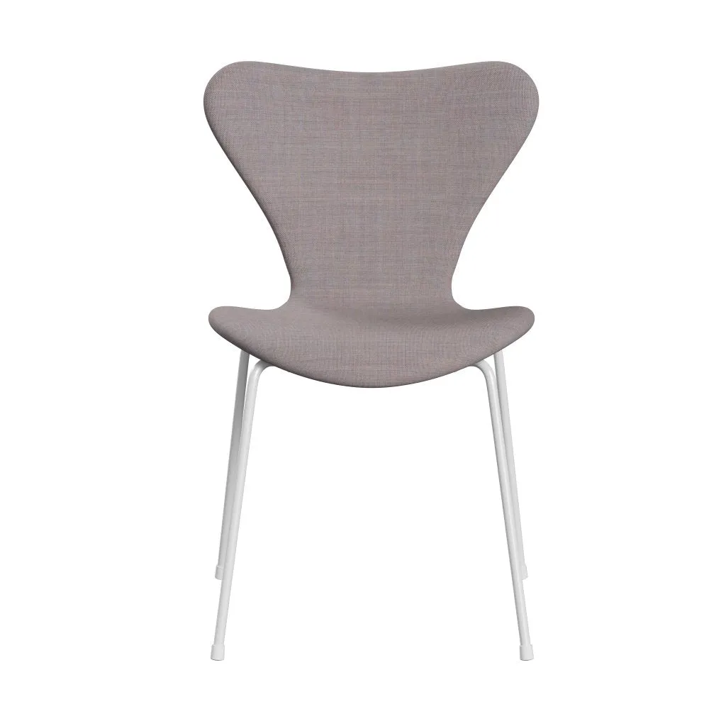 Fritz Hansen Series 7™ Chair Full Upholstery, White/Canvas Cool Light Blue