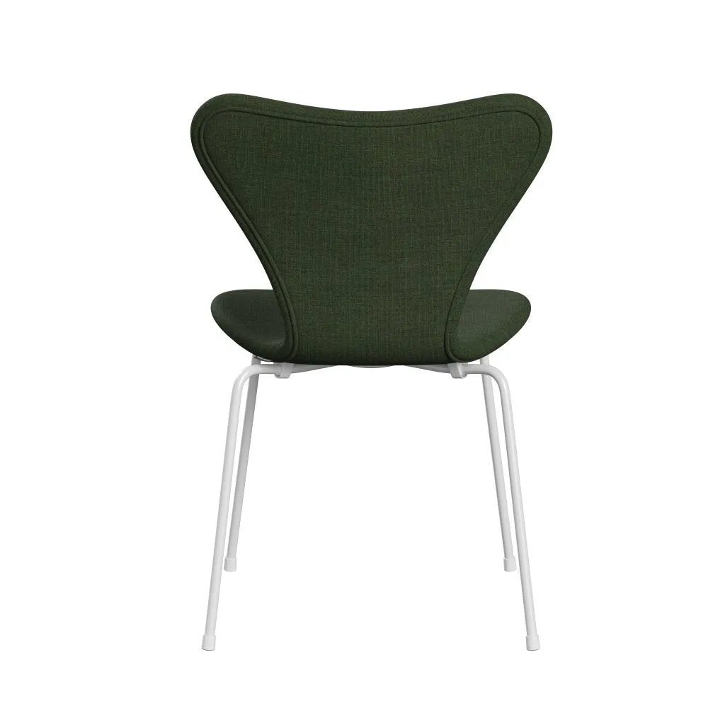 Fritz Hansen Series 7™ Chair Full Upholstery, White/Canvas Light Green/Blue