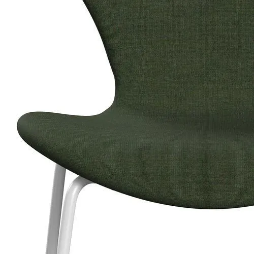 Fritz Hansen Series 7™ Chair Full Upholstery, White/Canvas Light Green/Blue