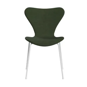 Fritz Hansen Series 7™ Chair Full Upholstery, White/Canvas Light Green/Blue
