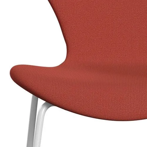 Fritz Hansen Series 7™ Chair Full Upholstery, White/Capture Orange Dark