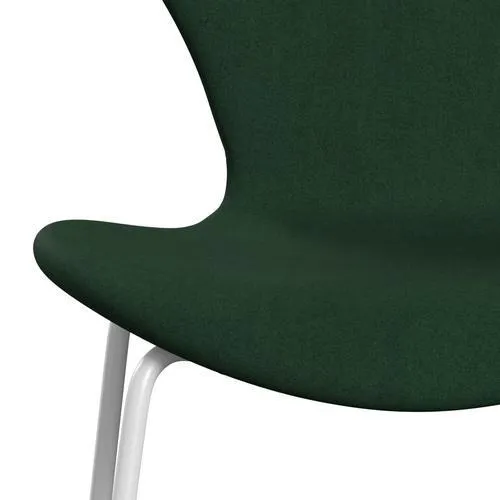 Fritz Hansen Series 7™ Chair Full Upholstery, White/Divina Dark Green (Div876)