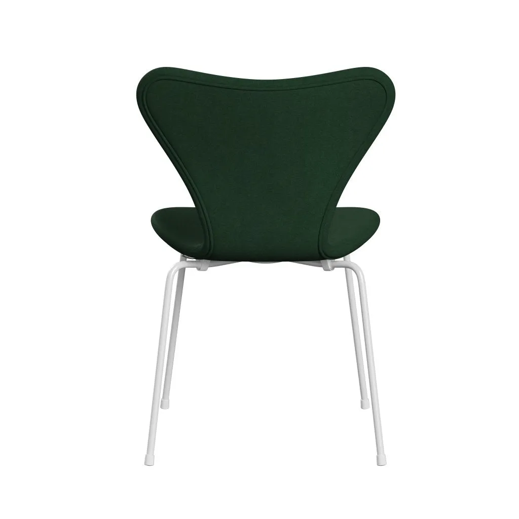 Fritz Hansen Series 7™ Chair Full Upholstery, White/Divina Dark Green (Div876)