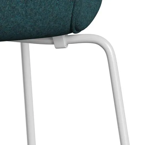 Fritz Hansen Series 7™ Chair Full Upholstery, White/Divina Md Turquoise Dark