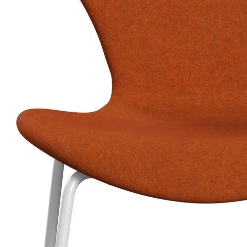 Fritz Hansen Series 7™ Chair Full Upholstery, White/Divina Melange Orange