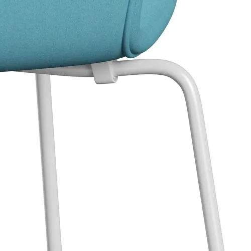 Fritz Hansen Series 7™ Chair Full Upholstery, White/Divina Turquoise Light